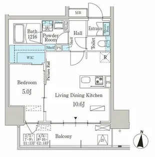 1LDKの間取り画像