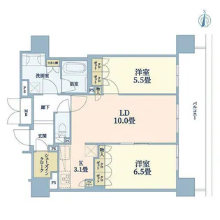 ブランズタワー御堂筋本町【17階】の間取り