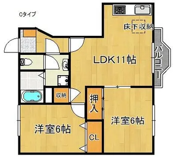コアおがいとⅡ【1階】の間取り