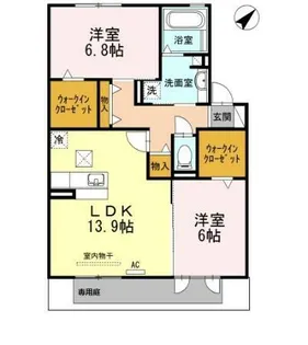 八事ガーデン アネックス【1階】の間取り