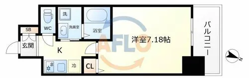 ALZA京町堀【6階】の間取り