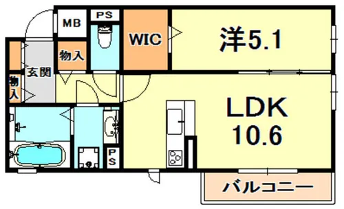 マルベリー甲南山手【1階】の間取り