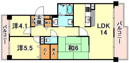 RICイーストコート7番街2番館【1階】の間取り