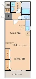 ビジュ【102号室】の間取り