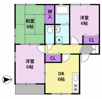 ガーデンハウス迎野A棟【201号室】の間取り