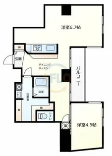 LIB MARK minamihorie【8階】の間取り