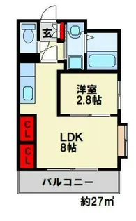 福岡県北九州市戸畑区千防2丁目【アパート】の間取り