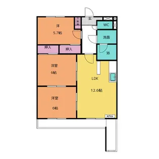 プレミール三郷【6階】の間取り