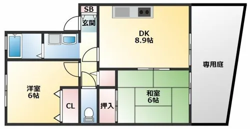 セジュール山の手【101号室】の間取り