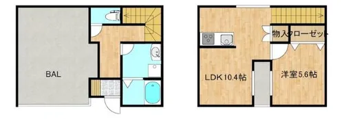 福岡県朝倉市甘木【テラスハウス】の間取り