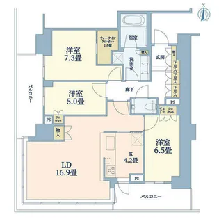 グランドメゾン新梅田タワーTHE CLUB RESIDENCE【33階】の間取り