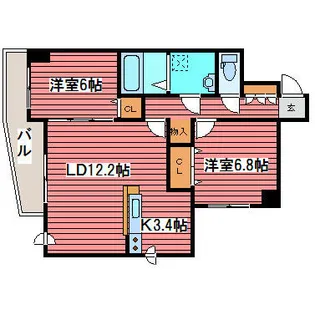 ヴィラ福住【205号室】の間取り