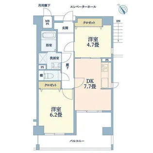 アスティ三宮【10階】の間取り