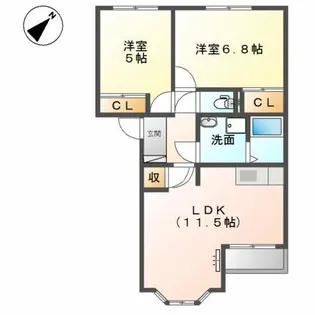 エレガンス新栄【2階】の間取り