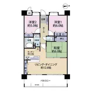 アイランドコートリスタ花畑(0006239)【6階】の間取り