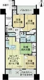 ライオンズ桜山レジデンス【4階】の間取り