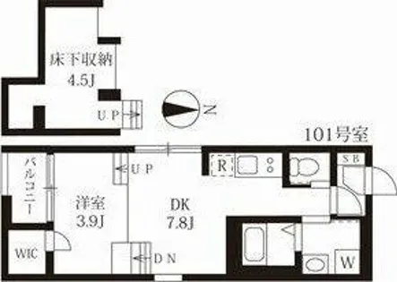 ハーモニーテラス野田【1階】の間取り