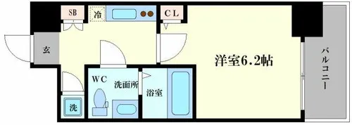 アドバンス西梅田ラシュレ【10階】の間取り