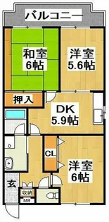 グランソレイユ深井【1階】の間取り