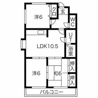 グリーンヒルズ朝宮【401号室】の間取り