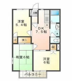リバーサイド小西2【102号室】の間取り