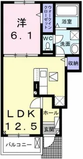 フェリックスコート西内張サウス【1階】の間取り