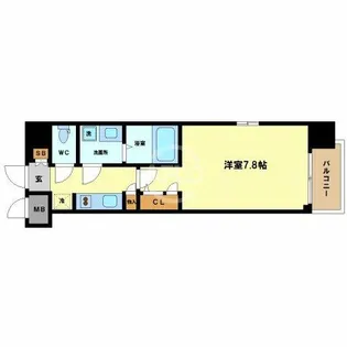 レジュールアッシュ心斎橋VITA【8階】の間取り