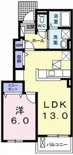 パークサイド新林【1階】の間取り