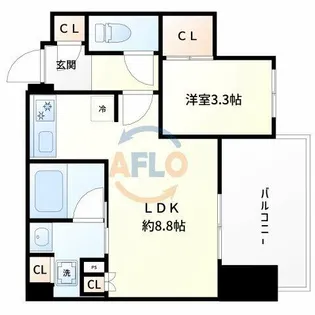 コンフォリア・リヴ本町WEST Q【13階】の間取り