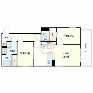 アドモアコート三津屋中【3階】の間取り