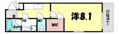 フジパレス上筒井通【1階】の間取り
