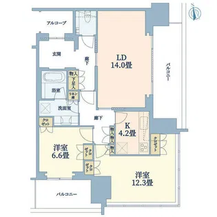 グラングリーン大阪 THE NORTH RESIDENCE【23階】の間取り