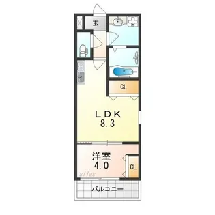 セジュール堺東【2階】の間取り