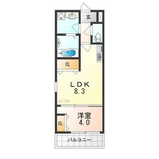 セジュール堺東【3階】の間取り