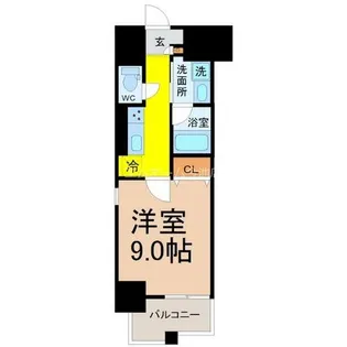 トレヴィ高岳【9階】の間取り