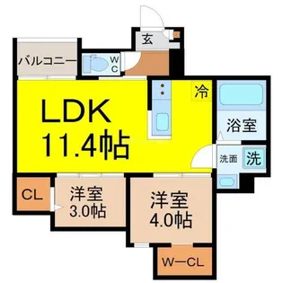 REGALESTルミナス黄金【3階】の間取り