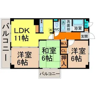 エトワール千代田【9階】の間取り