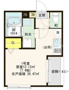 ハーモニーテラス八田Ⅲ【3階】の間取り