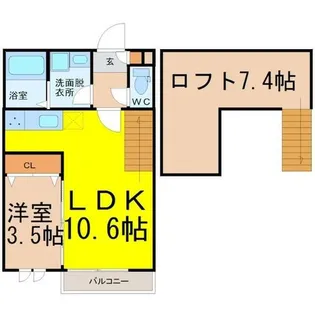 Patina中村公園Ⅱ【203号室】の間取り