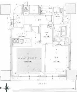 ザ・パークハウス大阪梅田タワー【16階】の間取り