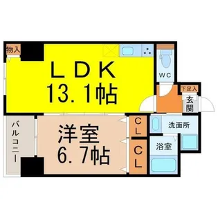 L‘Allure松原(ラリュールマツバラ)【6階】の間取り