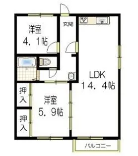 JAハイツ中屋【1階】の間取り