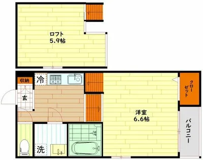 大阪府大阪市旭区高殿6丁目【アパート】の間取り