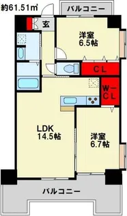 福岡県北九州市小倉北区竪町2丁目【マンション】の間取り
