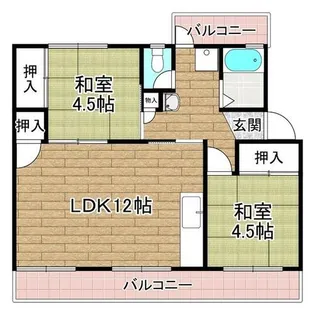 翠ヶ丘団地2号棟【2階】の間取り