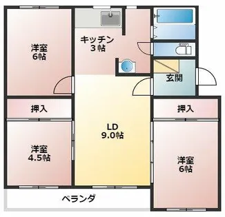 寿ハイツ新生【4階】の間取り