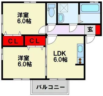 ハート学研台A棟【2階】の間取り