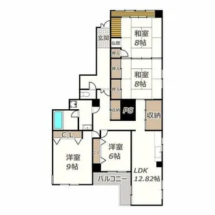 レヴェ北田辺【1階】の間取り