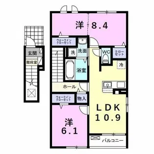 フィオーレカスミⅡ【2階】の間取り