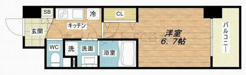 セレニテ心斎橋グランデ【4階】の間取り